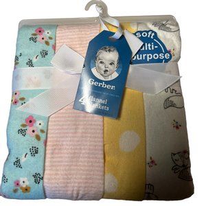 4 NWT-Gerber Flannel Blankets